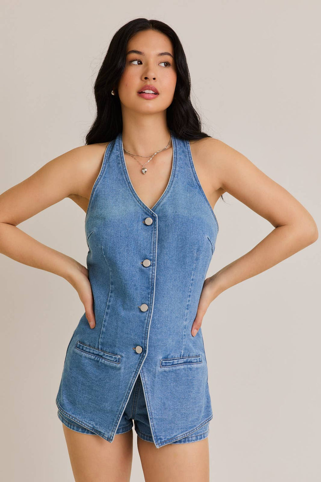 Blaire Denim Romper